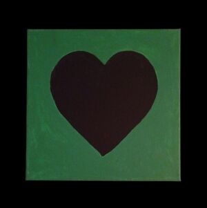 Black Heart Acrylic Painting On Canvas Wall Decor Signed 10x10"